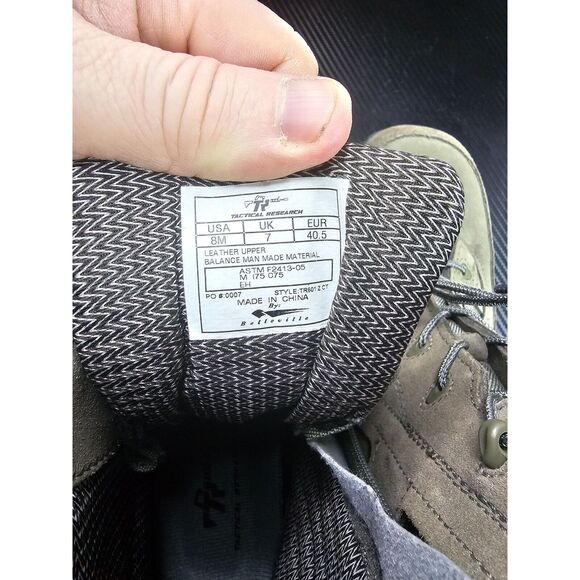 Tactical Research Mens 8M Green Suede Fabric 9" Tactical Boots TR 601 Z CDT - Picture 7 of 8